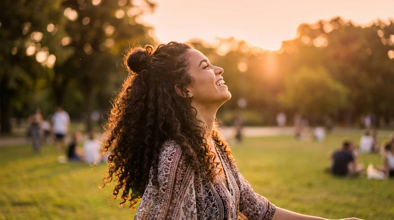 2. Curly Half-Up Bun