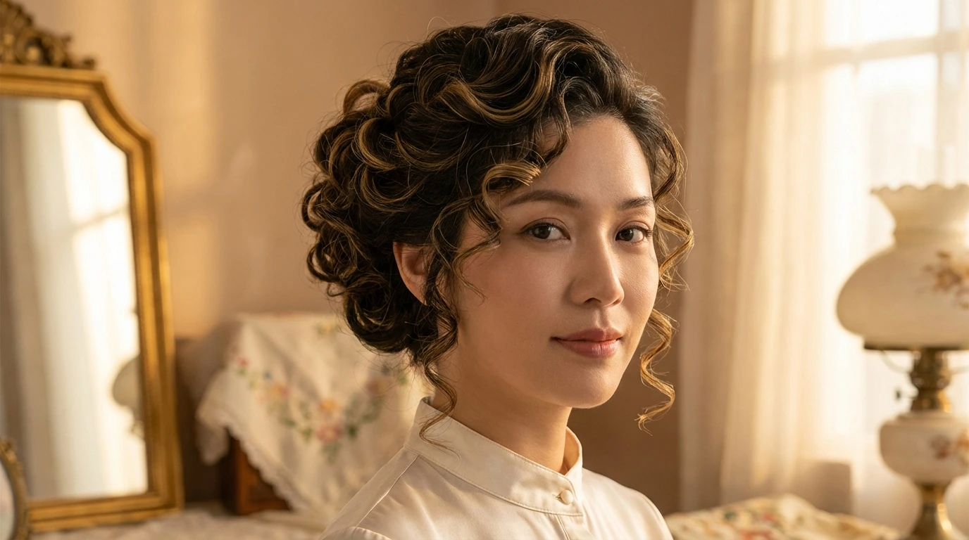 4. Vintage-Inspired Curly Updo