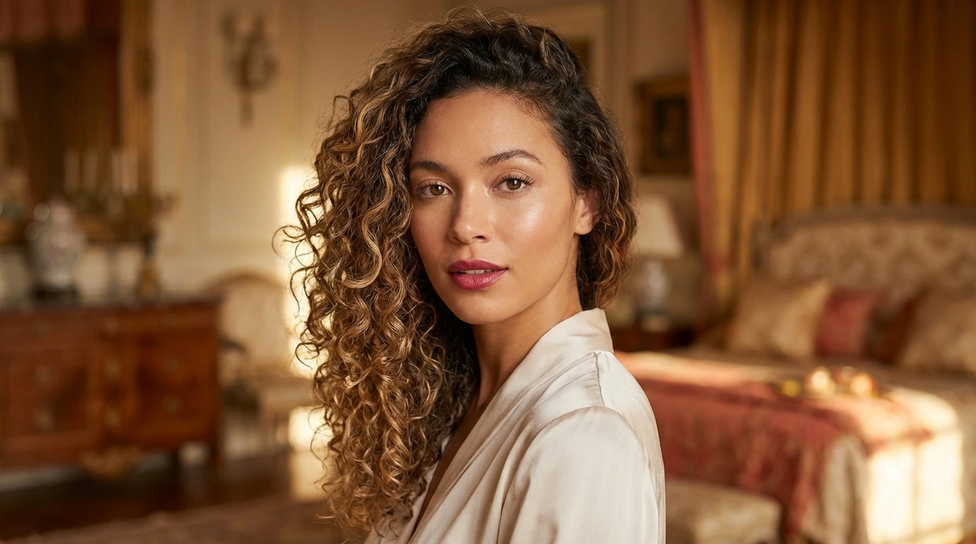 6. Curly Side-Swept Hair