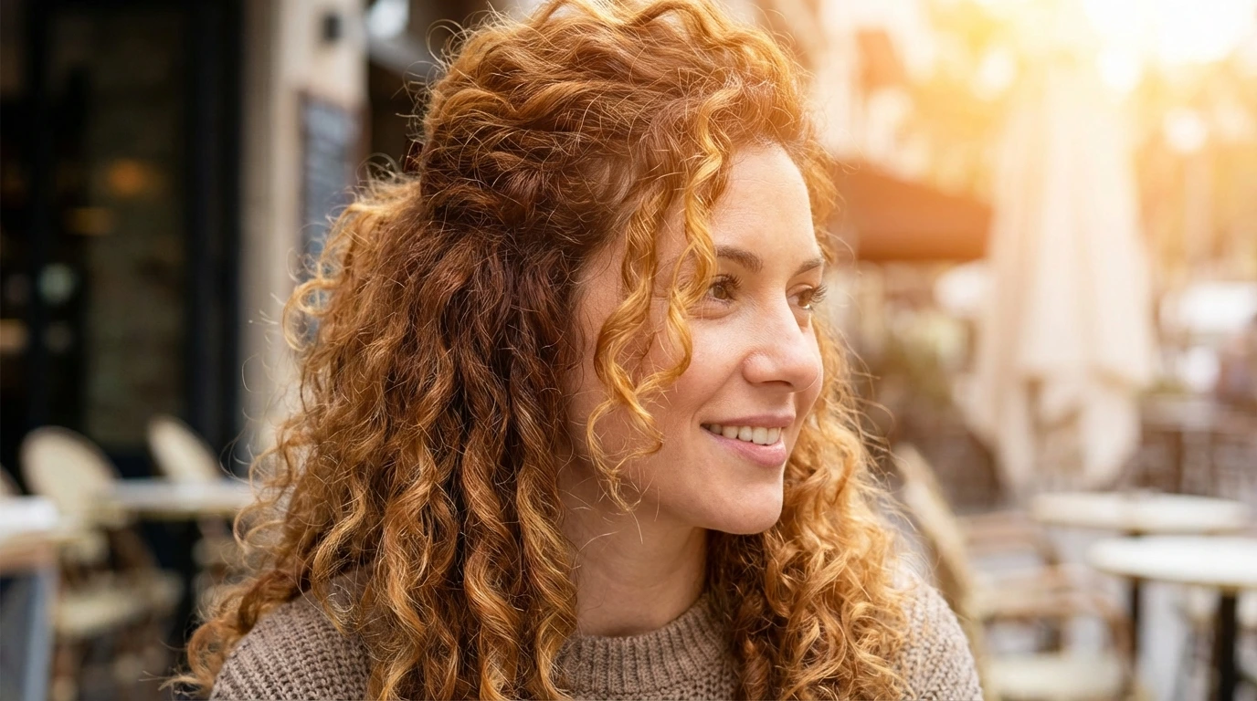 4. Curly Half-Up, Half-Down