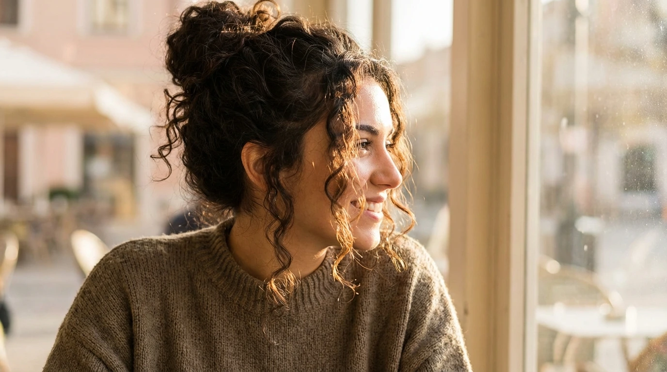 10. Messy Curly Bun