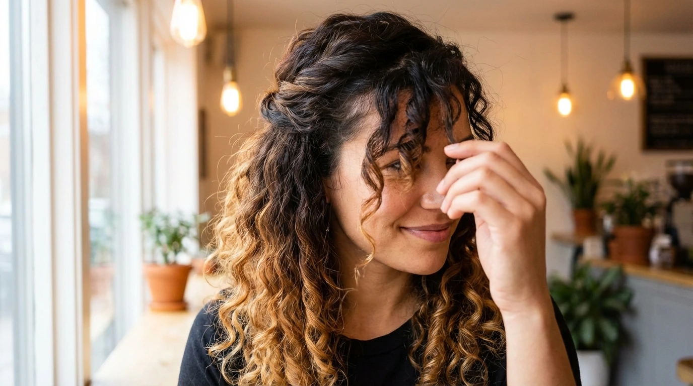 3. Half-Up Curly Style