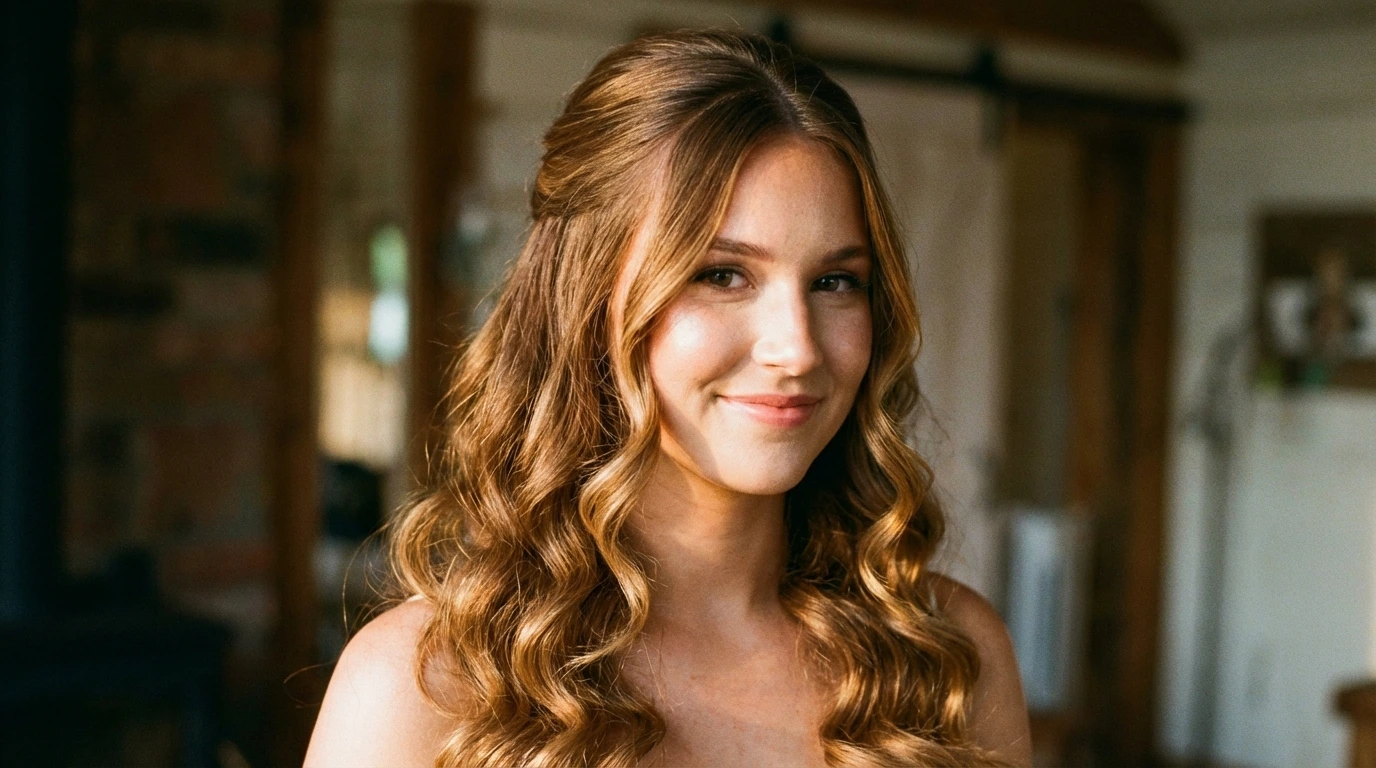 3. Half-Up Half-Down Curls