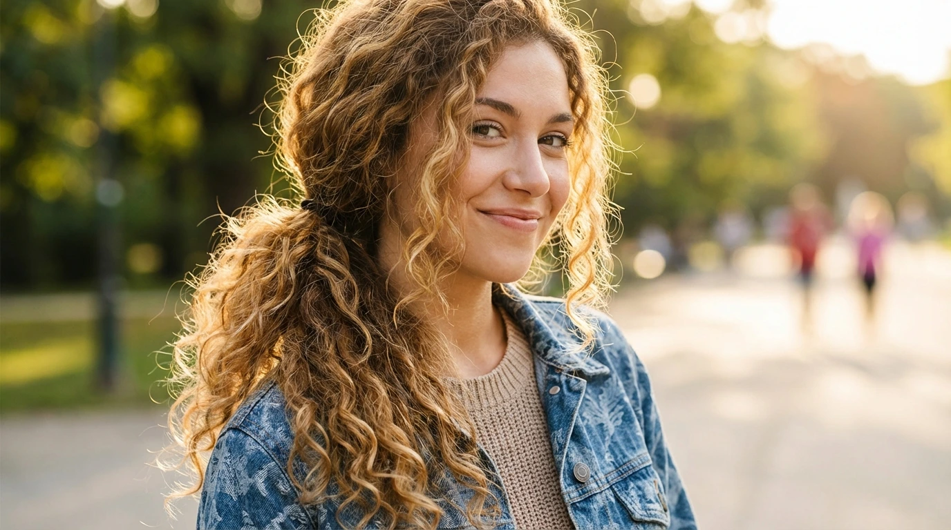 5. Curly Side Ponytail
