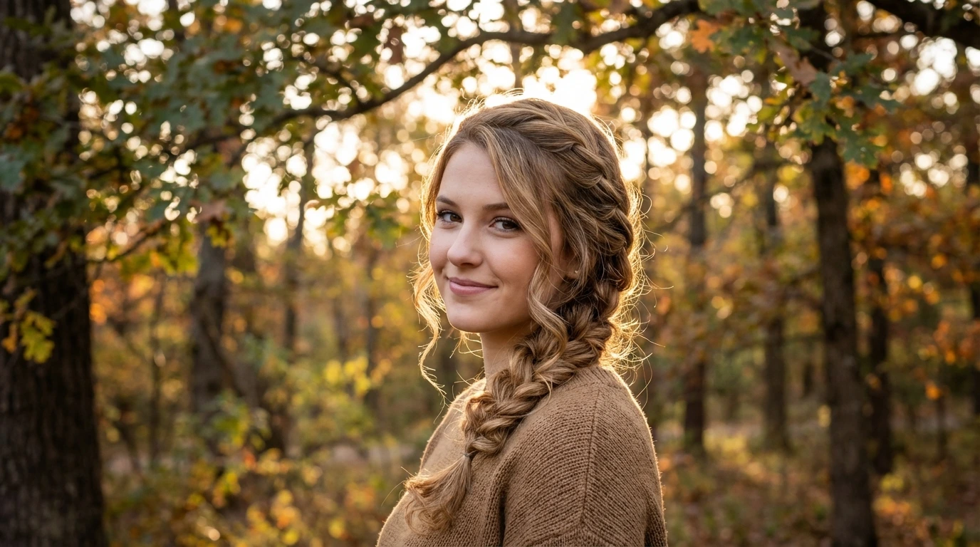 9. Curly Waterfall Braid