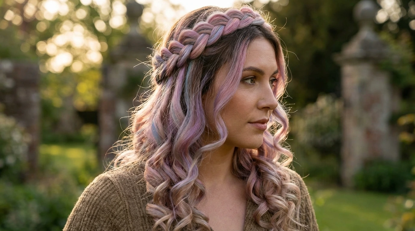 8. Curly Crown Braid