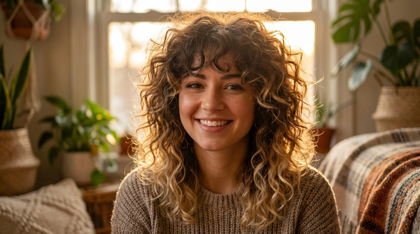 10. Curly Layered Cut