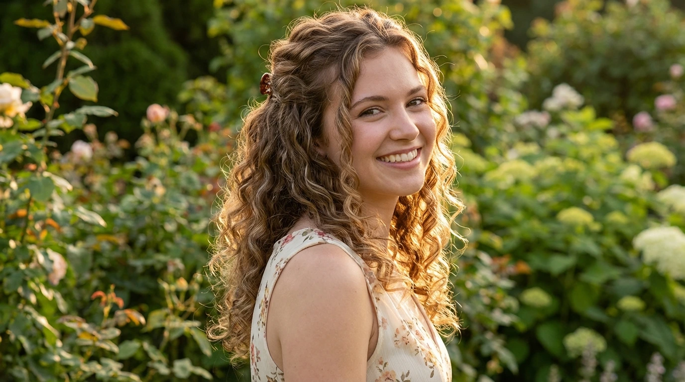 5. Half-Up Curly Hairstyle