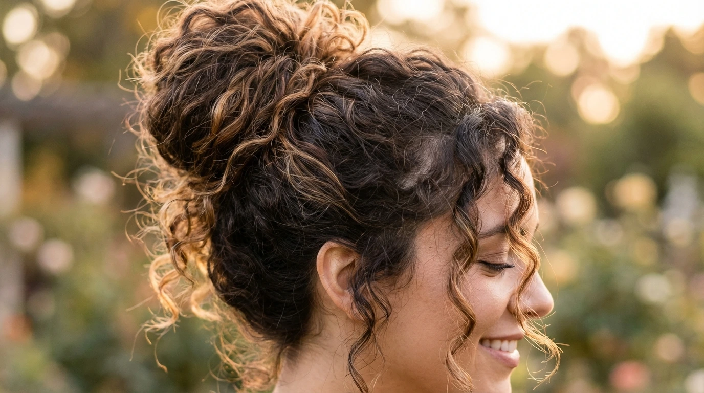 11. Messy Curly Bun