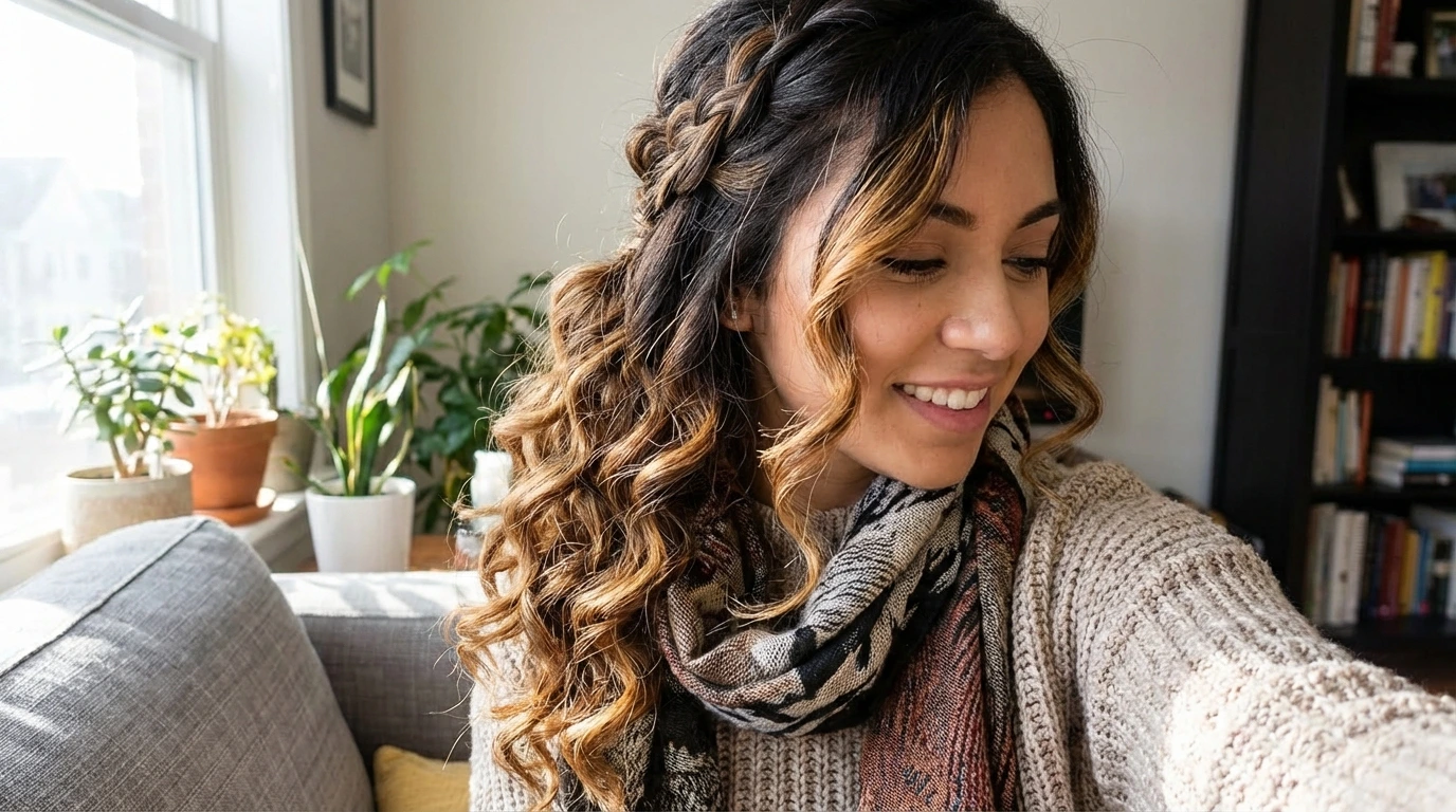 4. Half-Up, Half-Down Curls