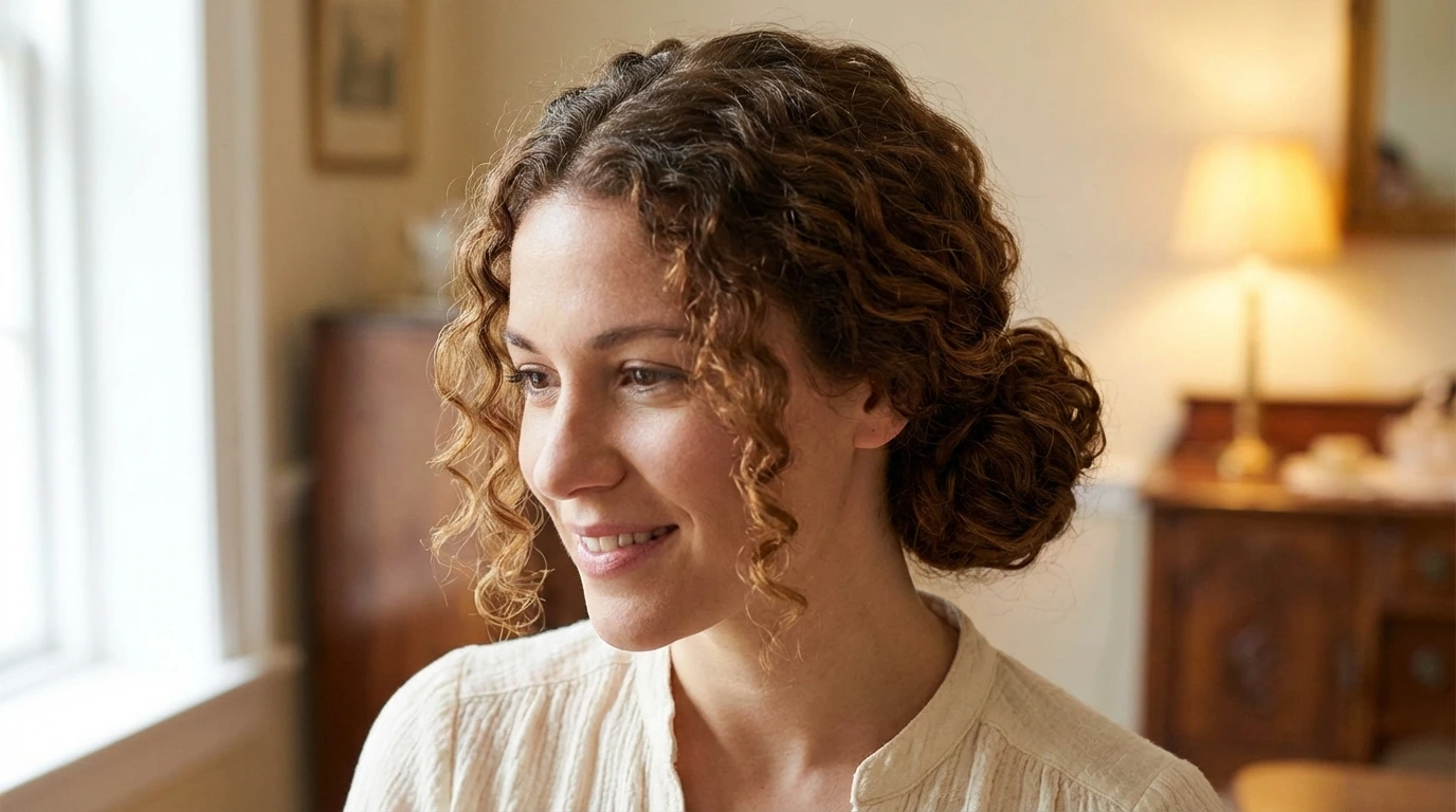 10. Curly Low Bun
