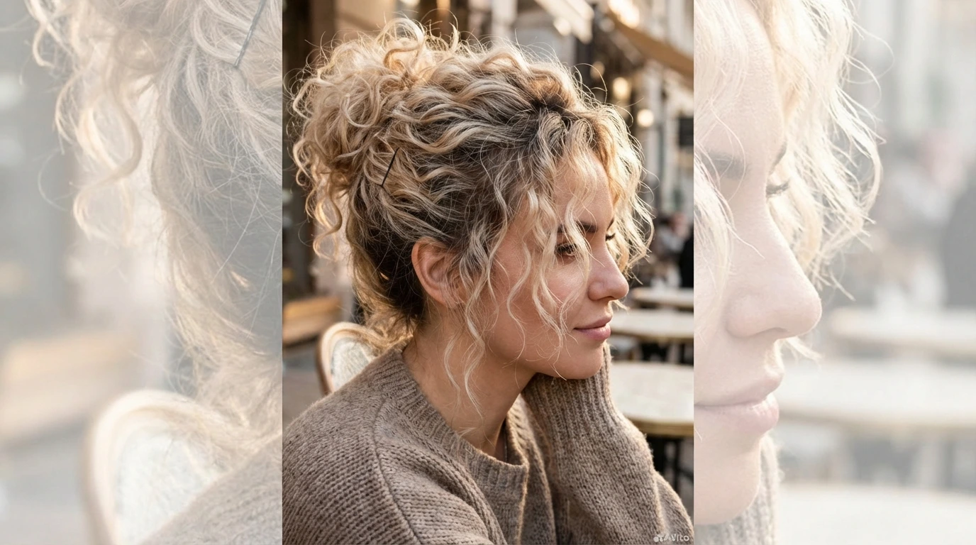 9. Messy Curly Updo