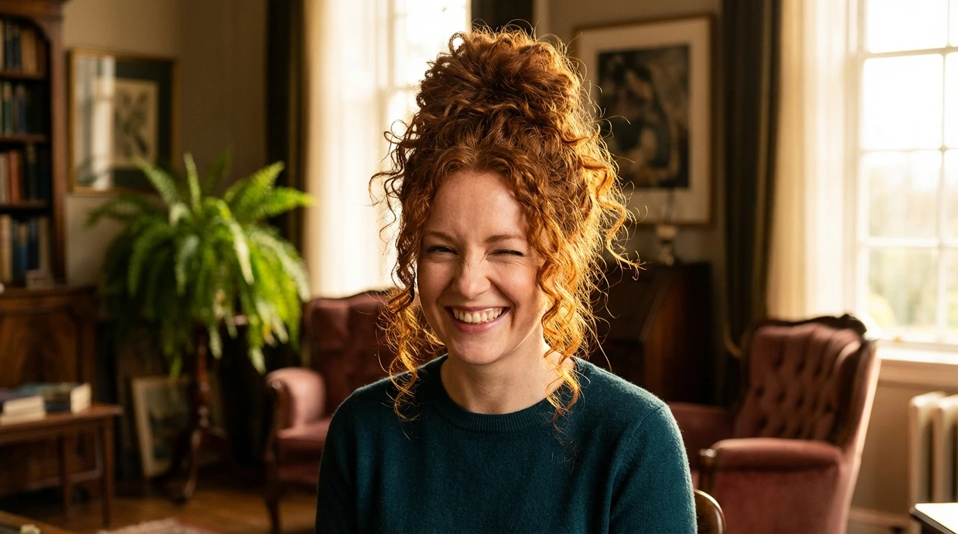 4. Curly Pineapple Updo