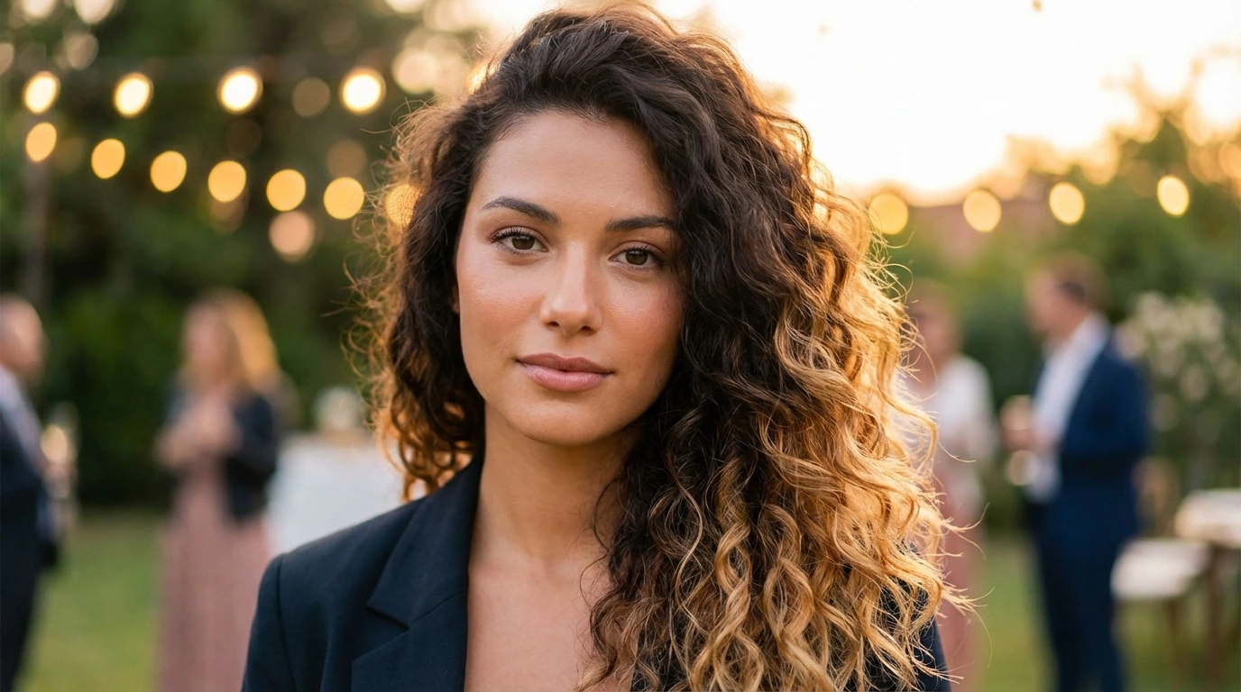 12. Curly Side-Swept Style