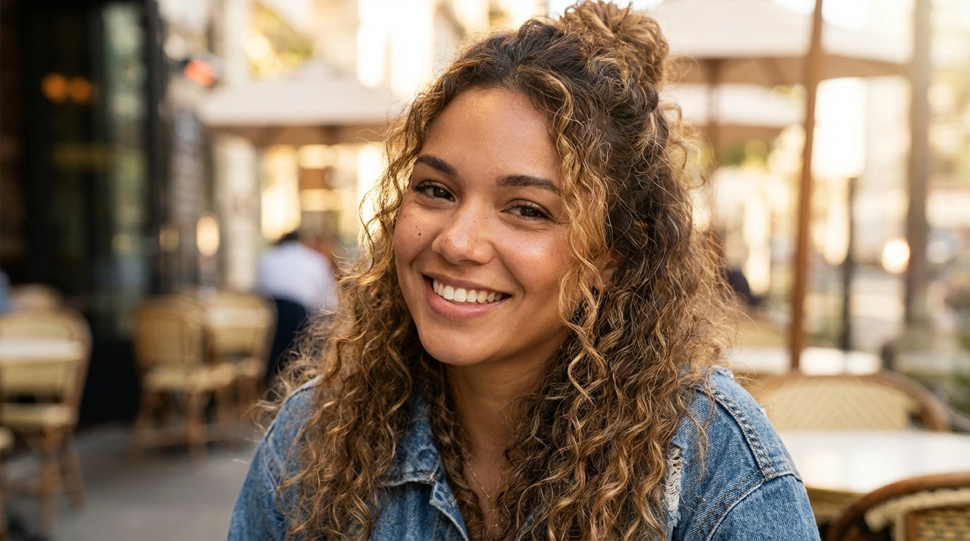 7. Half-Up Curly Style