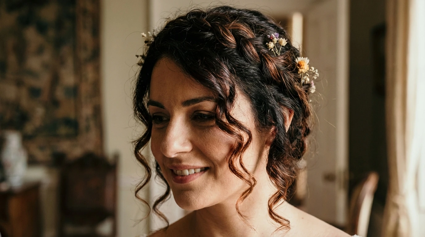 9. Curly Crown Braid