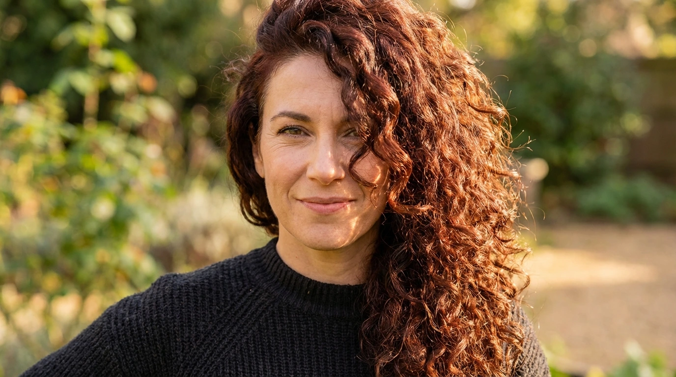 7. Curly Side-Swept Hair