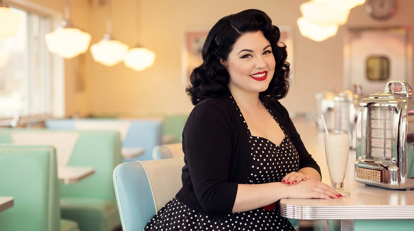 8. Vintage Curly Pin-Up