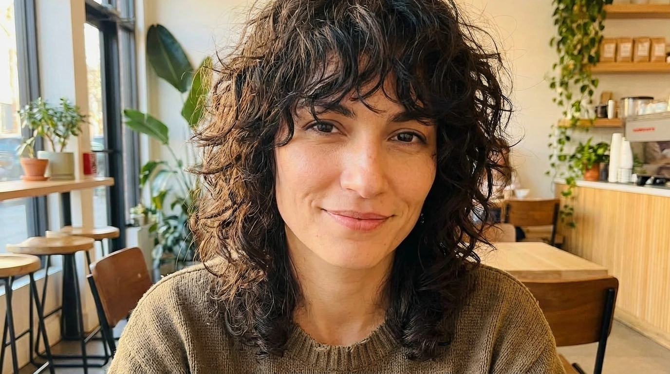 2. Layered Curly Shag