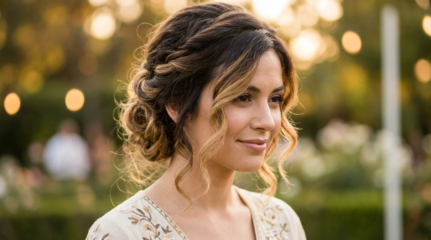 9. Twisted Curly Updo