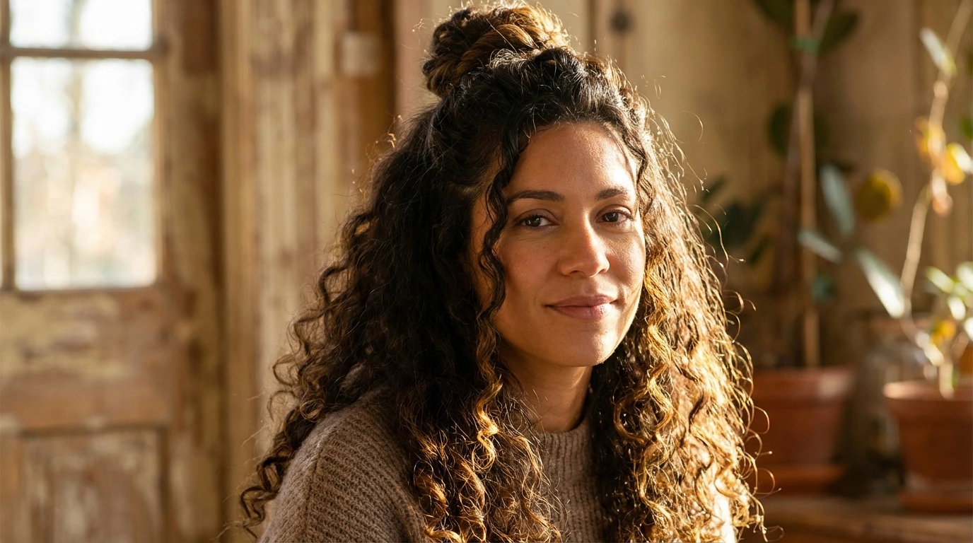 4. Half-Up Curly Style