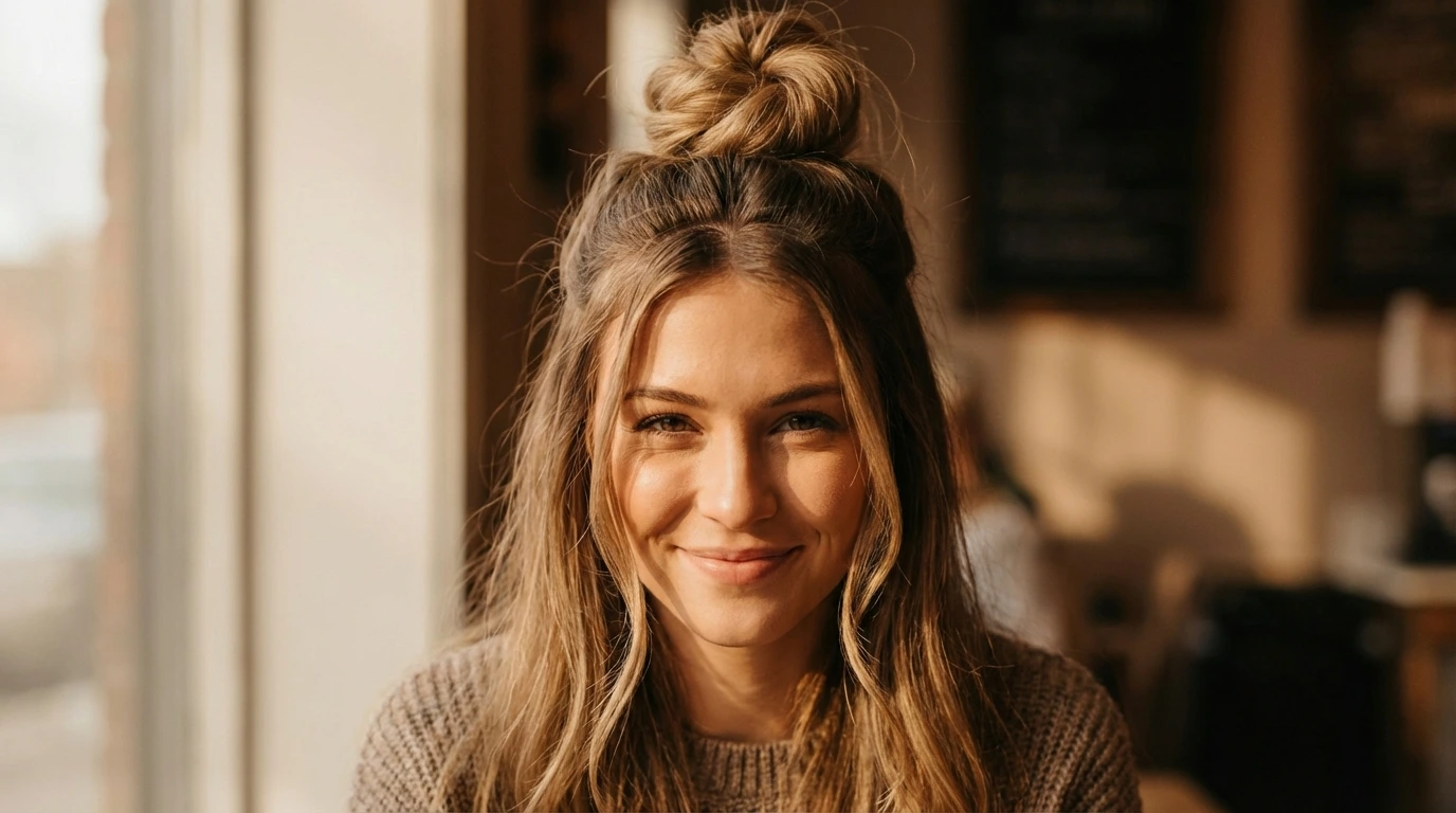 4. Voluminous Half-Up Bun