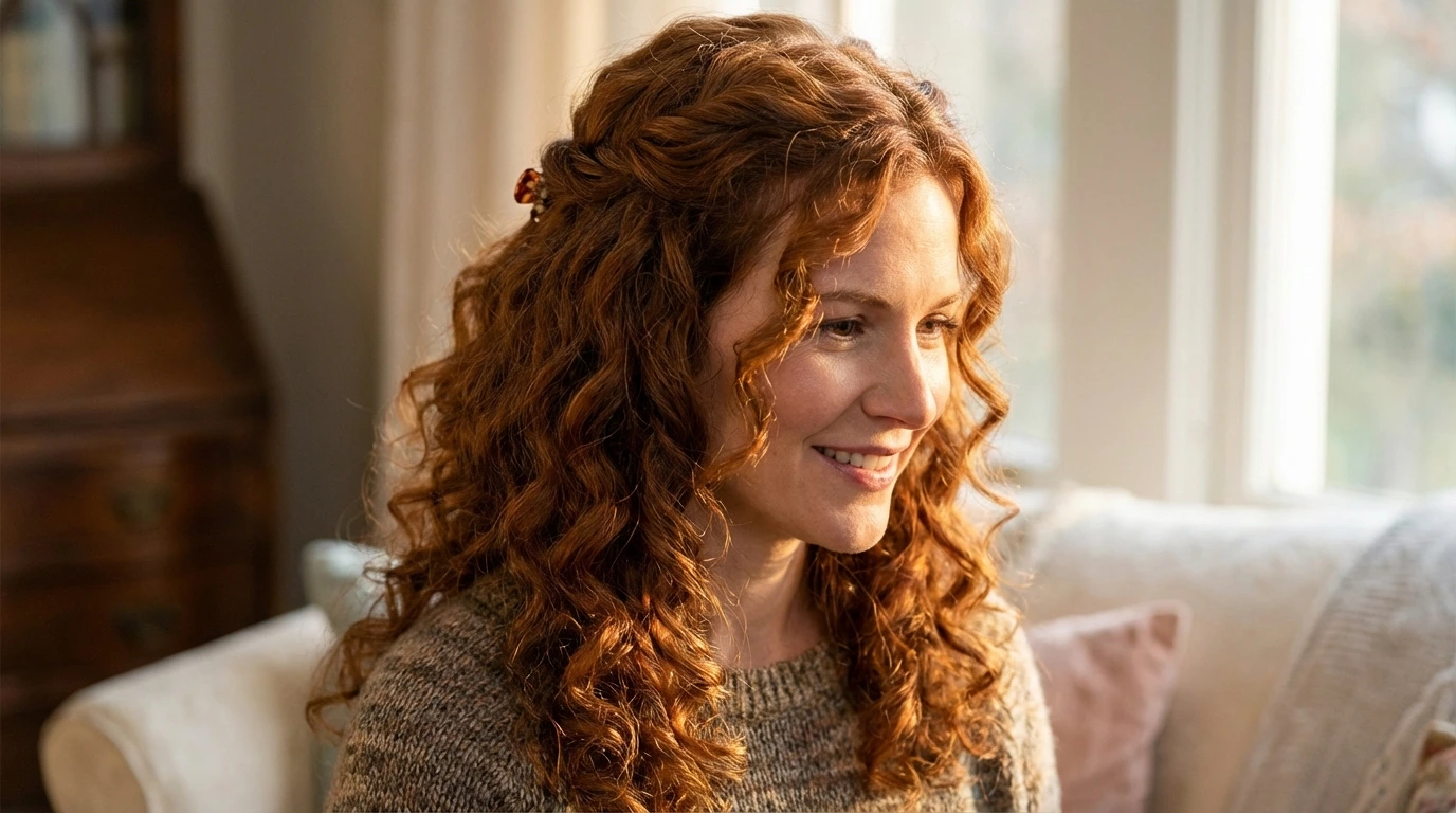 5. Half-Up Half-Down Curls