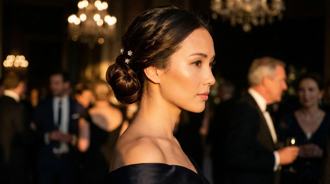 3. Elegant Chignon Bun
