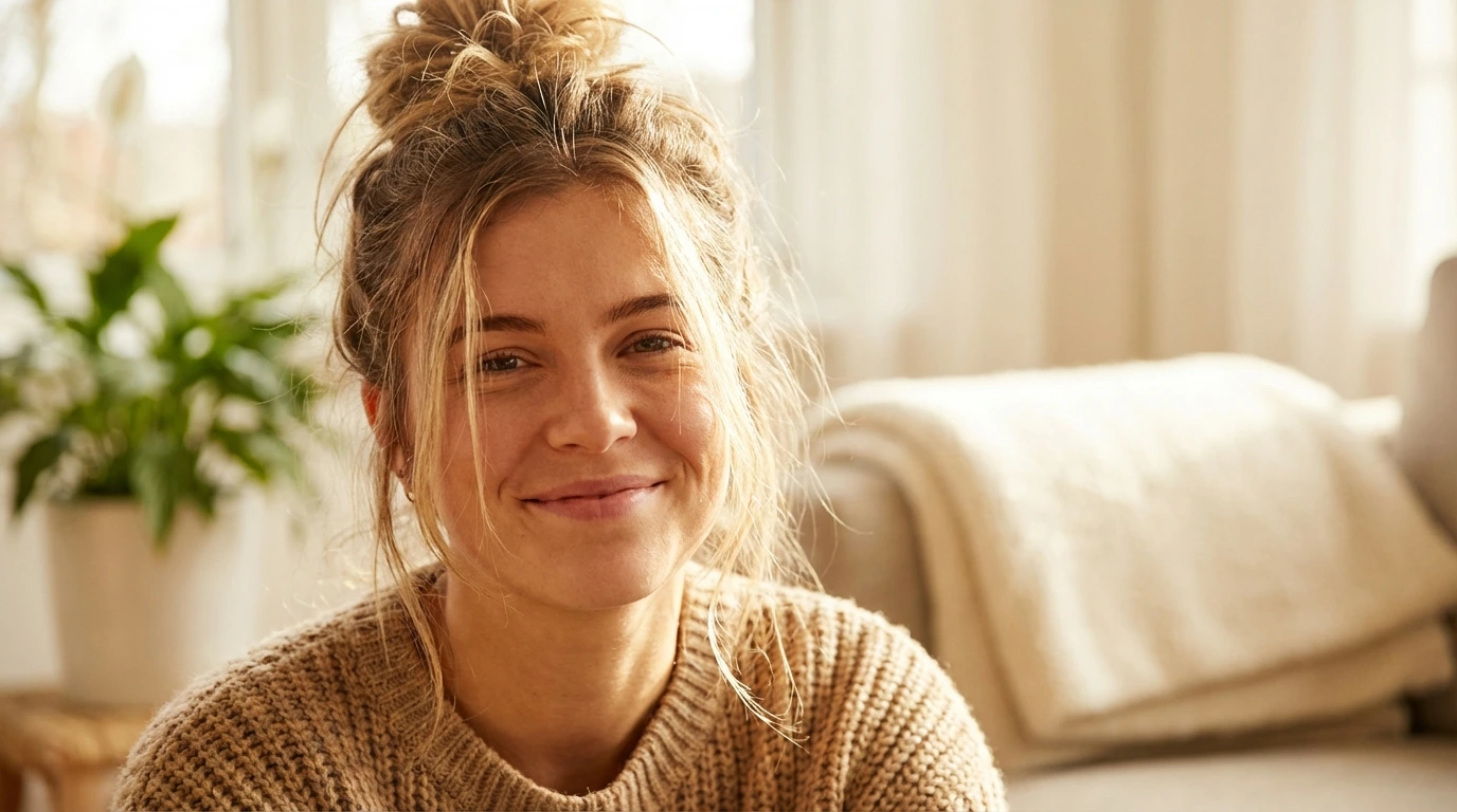 9. Messy Bun with Face-Framing Pieces