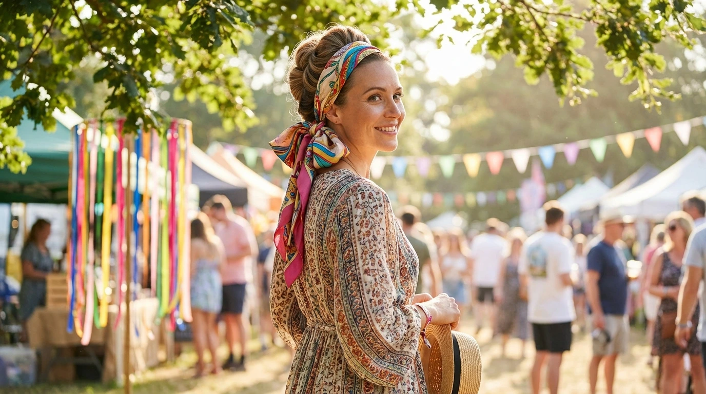French Twist with a Headscarf