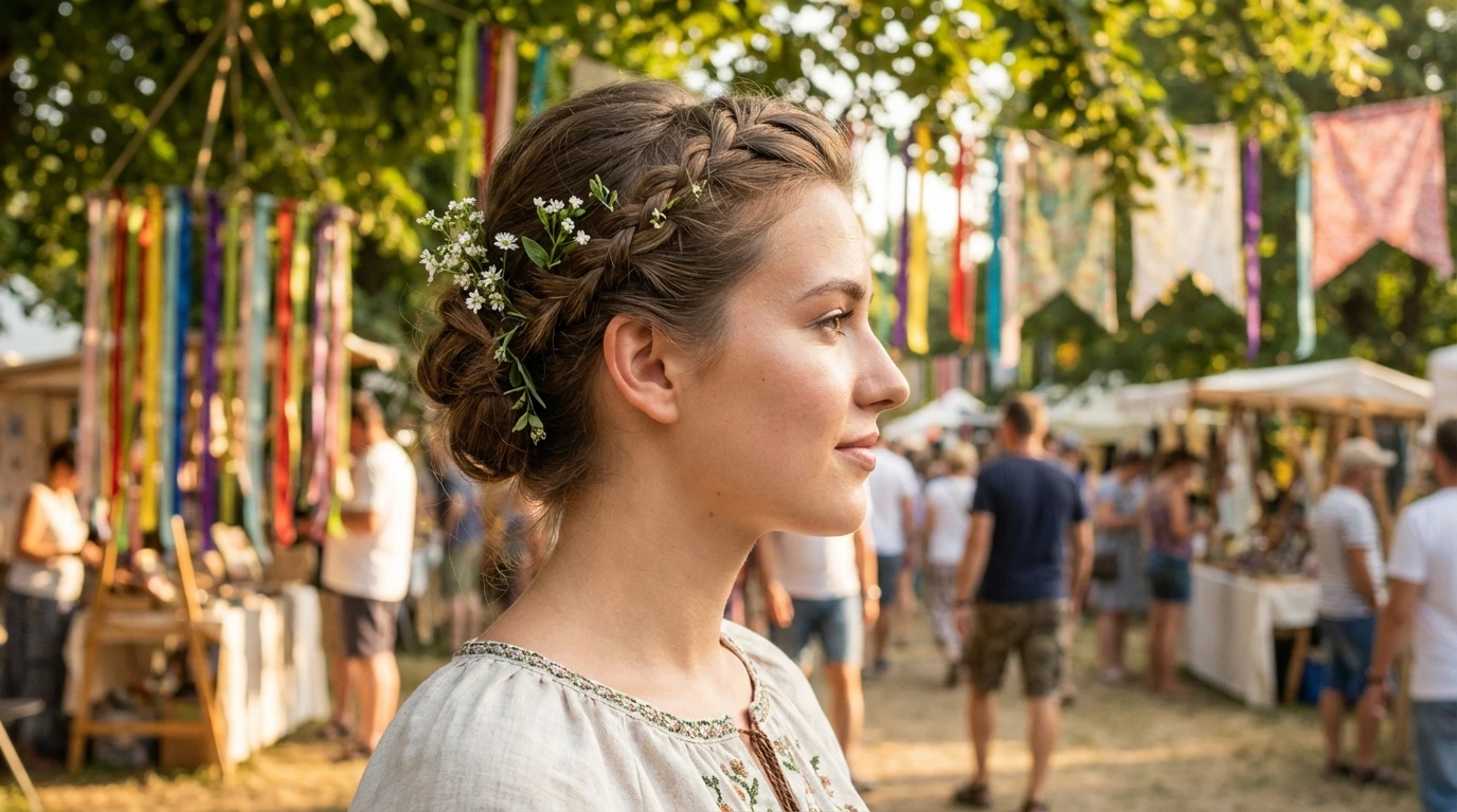 French Twist with Braids