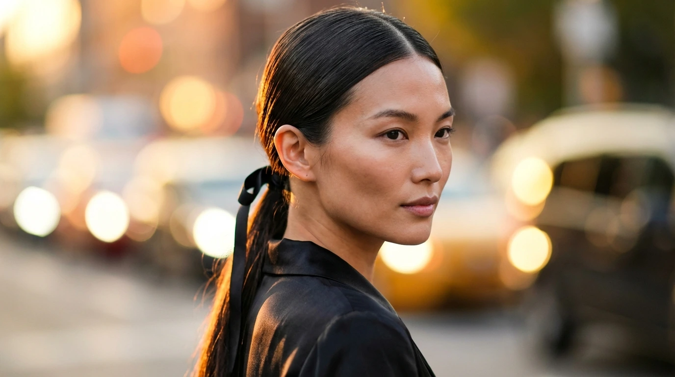 2. Sleek Low Ponytail