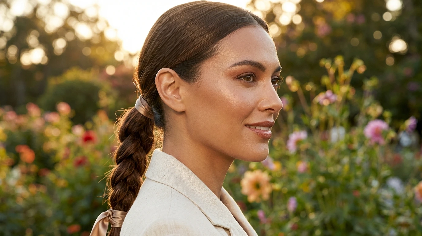 10. Braided Low Ponytail