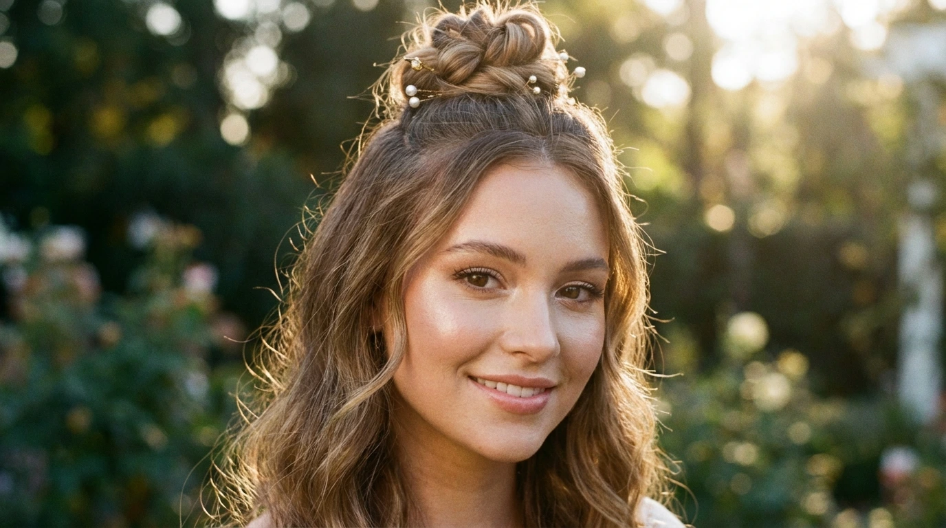 4. Half-Up Half-Down Bun