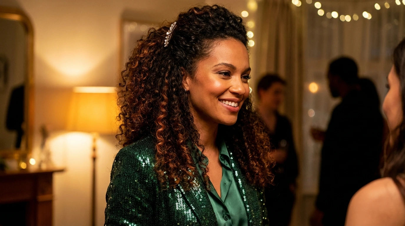 6. Curly Half-Up, Half-Down