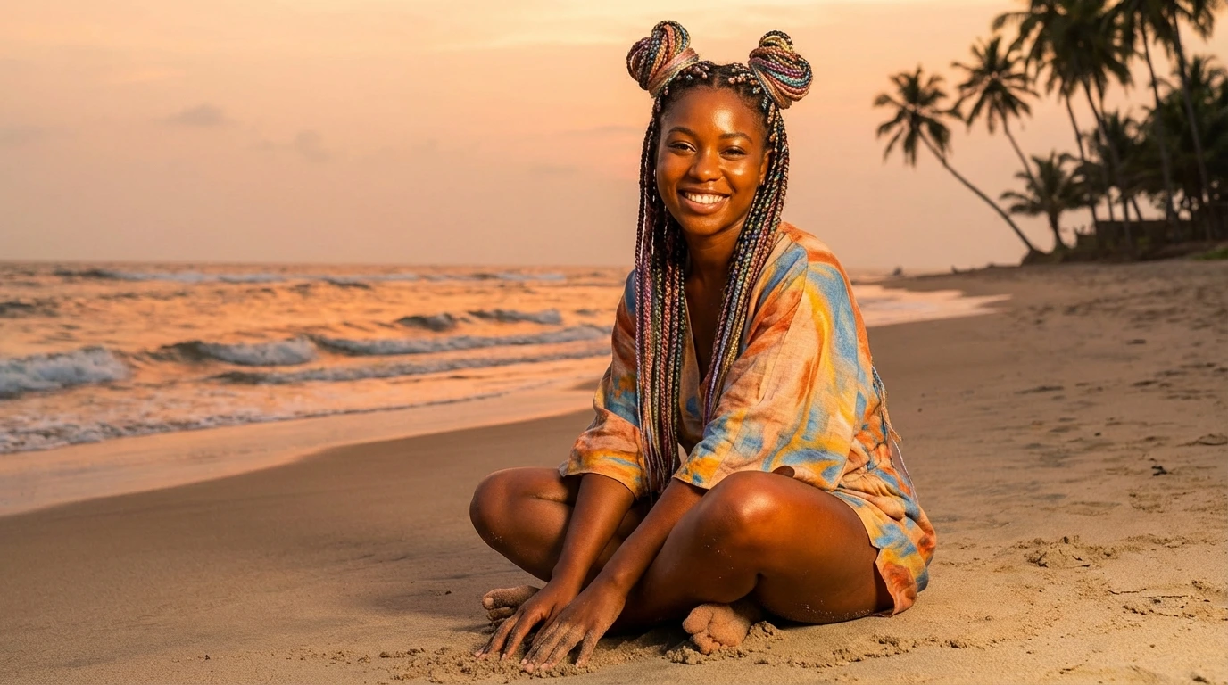 Box Braids Space Buns