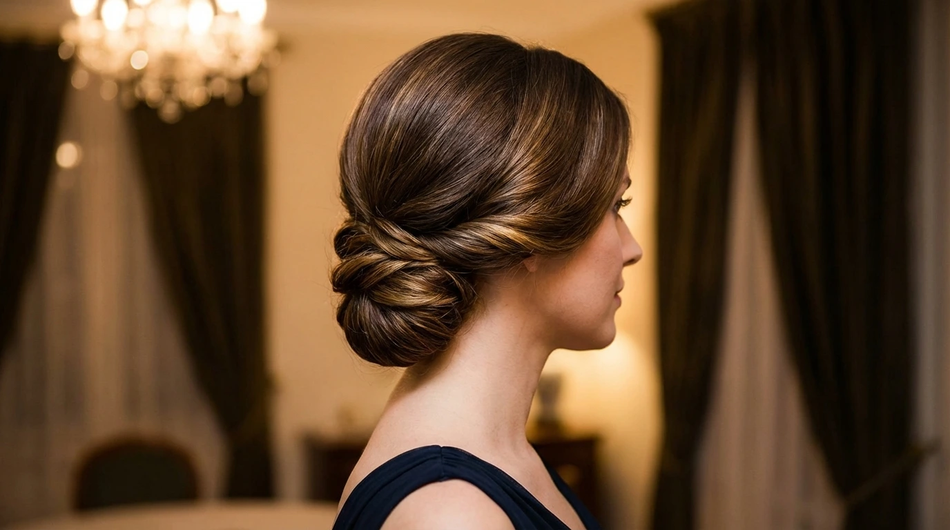 8. Elegant Low Chignon