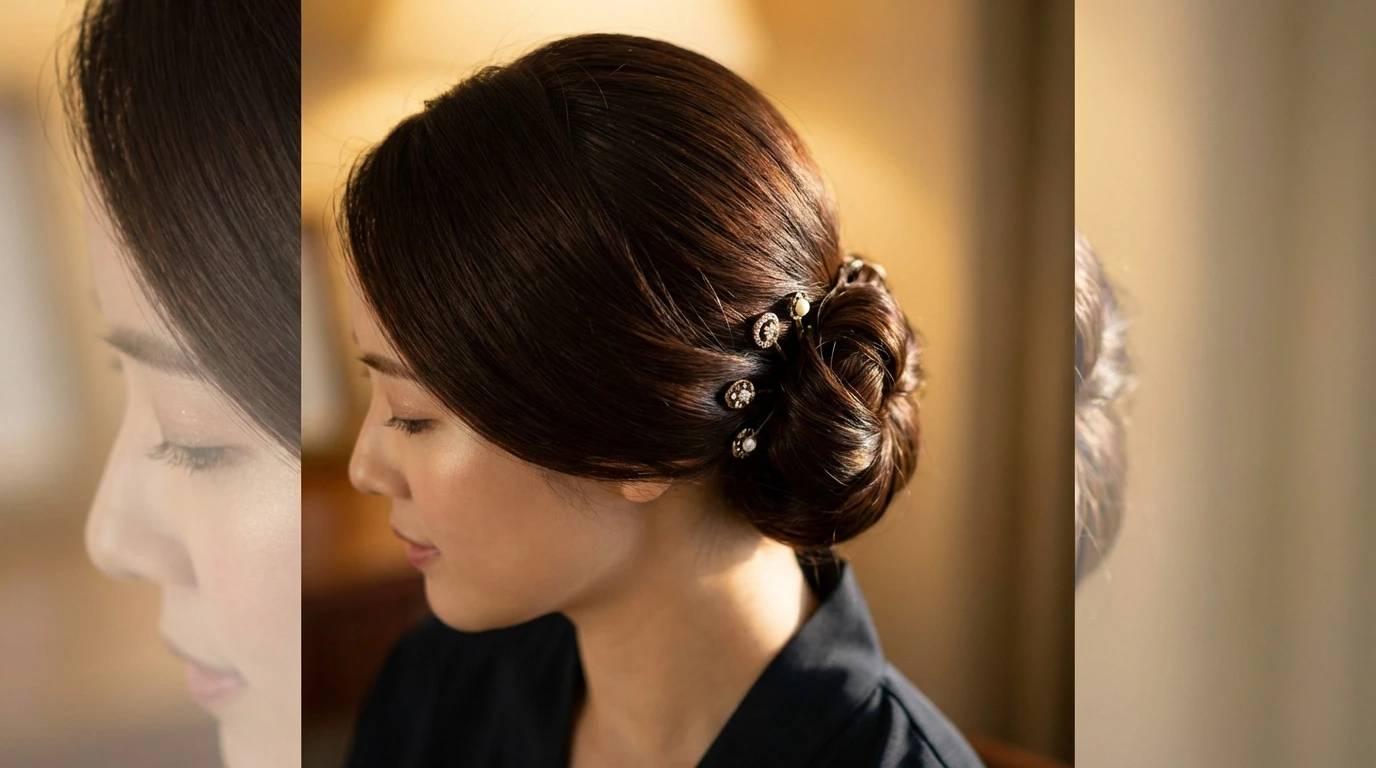 11. Updo with Decorative Pins