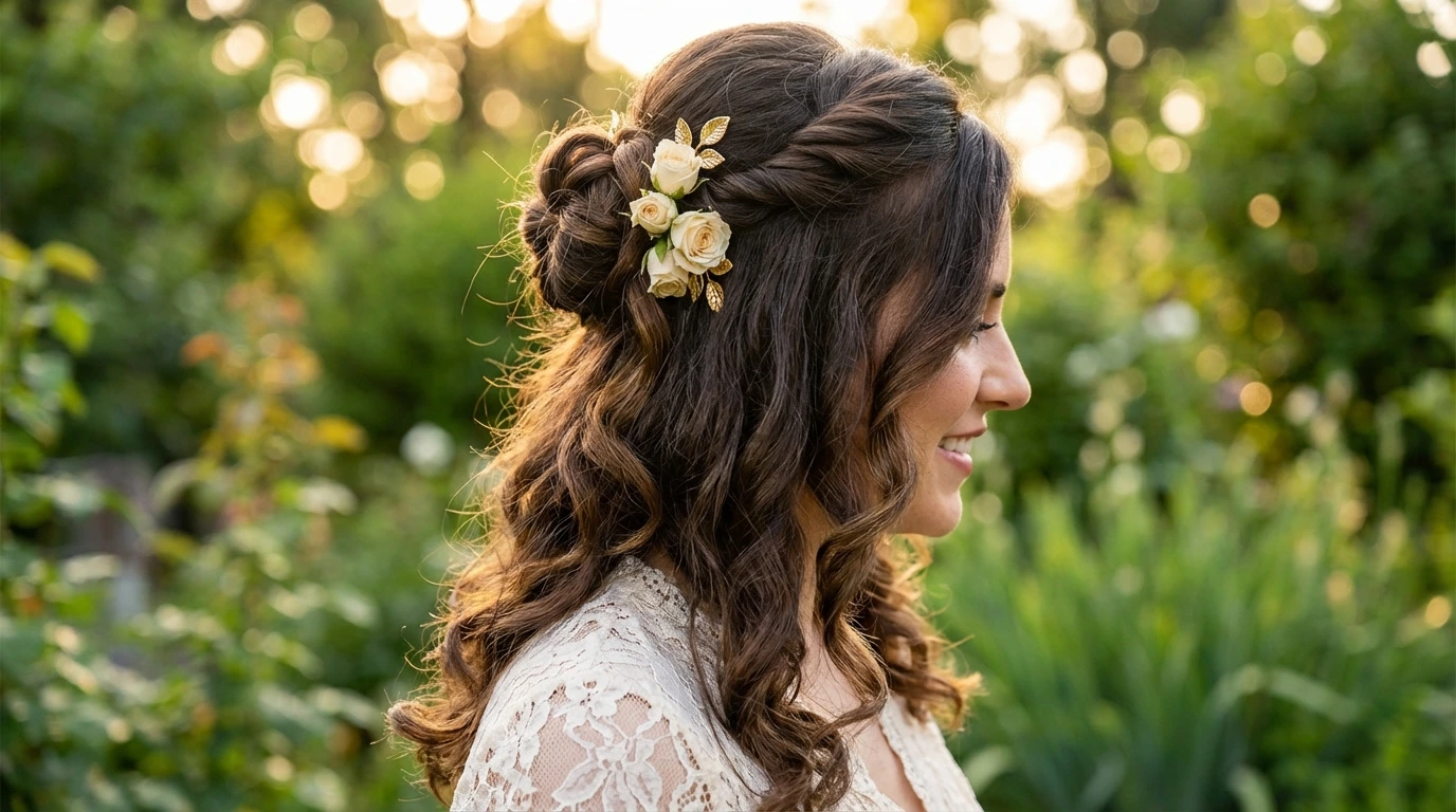 3. Half-Up Twisted Bun