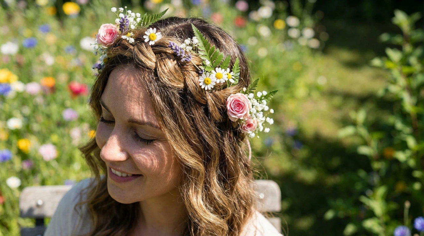 Floral Braided Halo