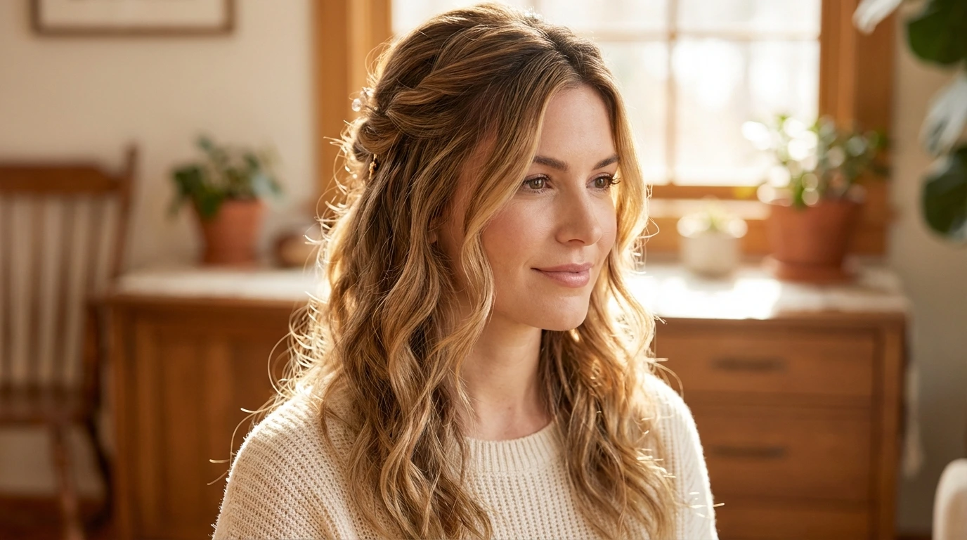 2. Twisted Half-Updo