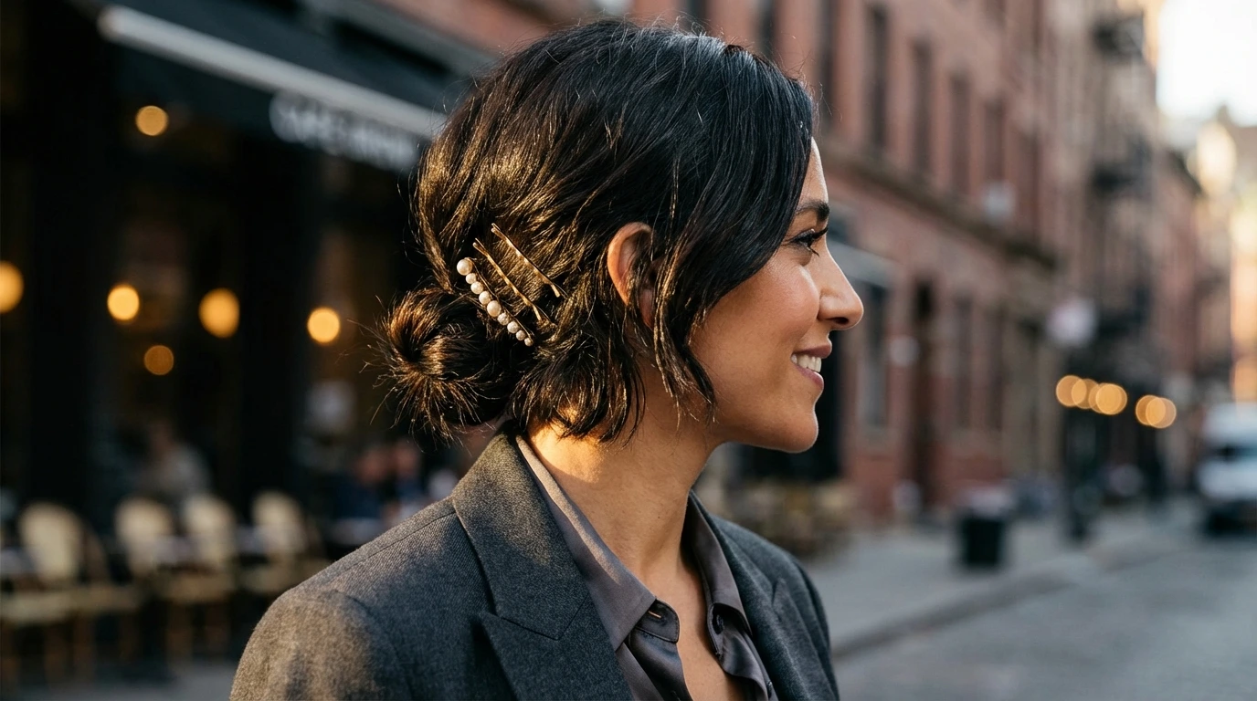 Low Chignon for Short Hair