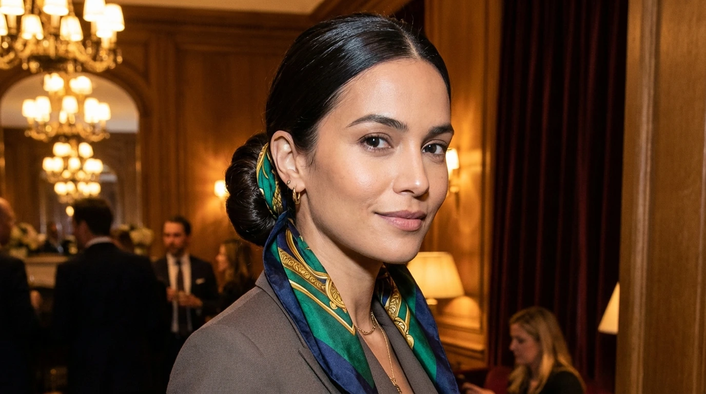 Low Chignon with Hair Wrap