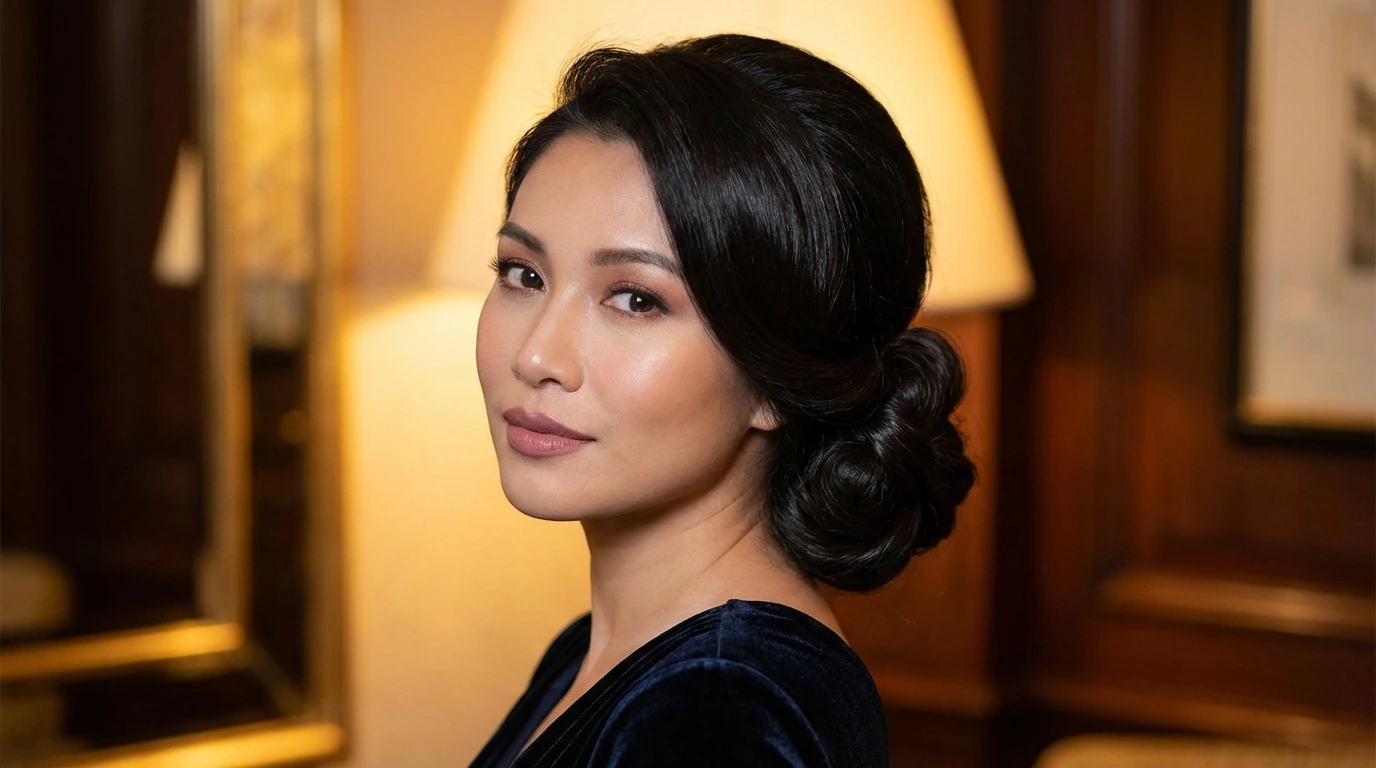 Low Chignon with Volume