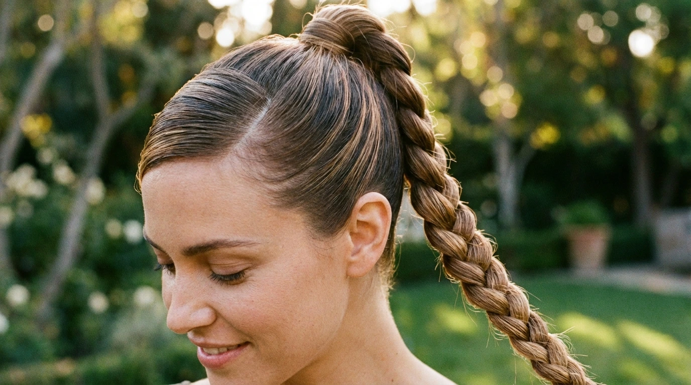 3. Simple Braided Ponytail