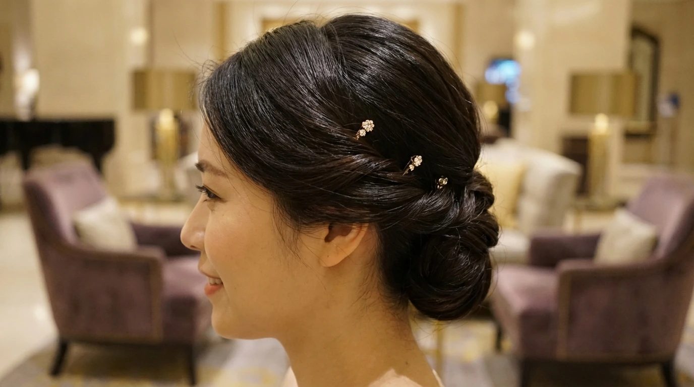 9. Twisted Low Chignon