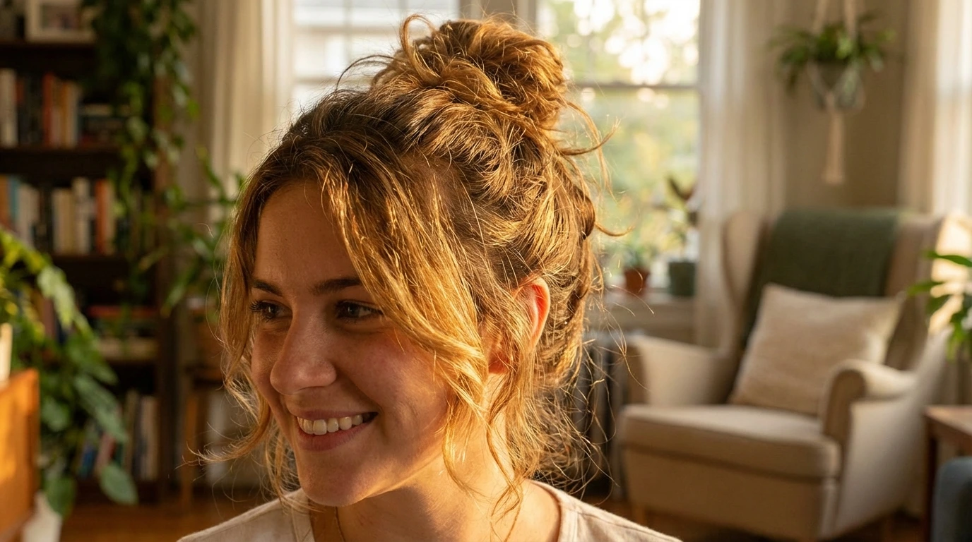 1386 3 messy bun 3. Messy Bun