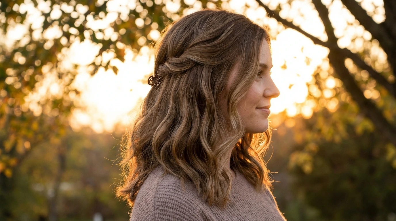 Textured Half-Up, Half-Down