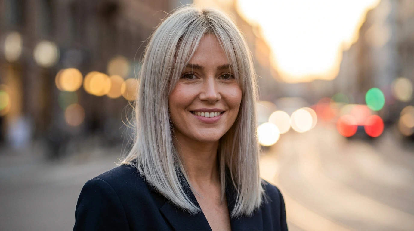 10. Curtain Bangs with Straight Hair