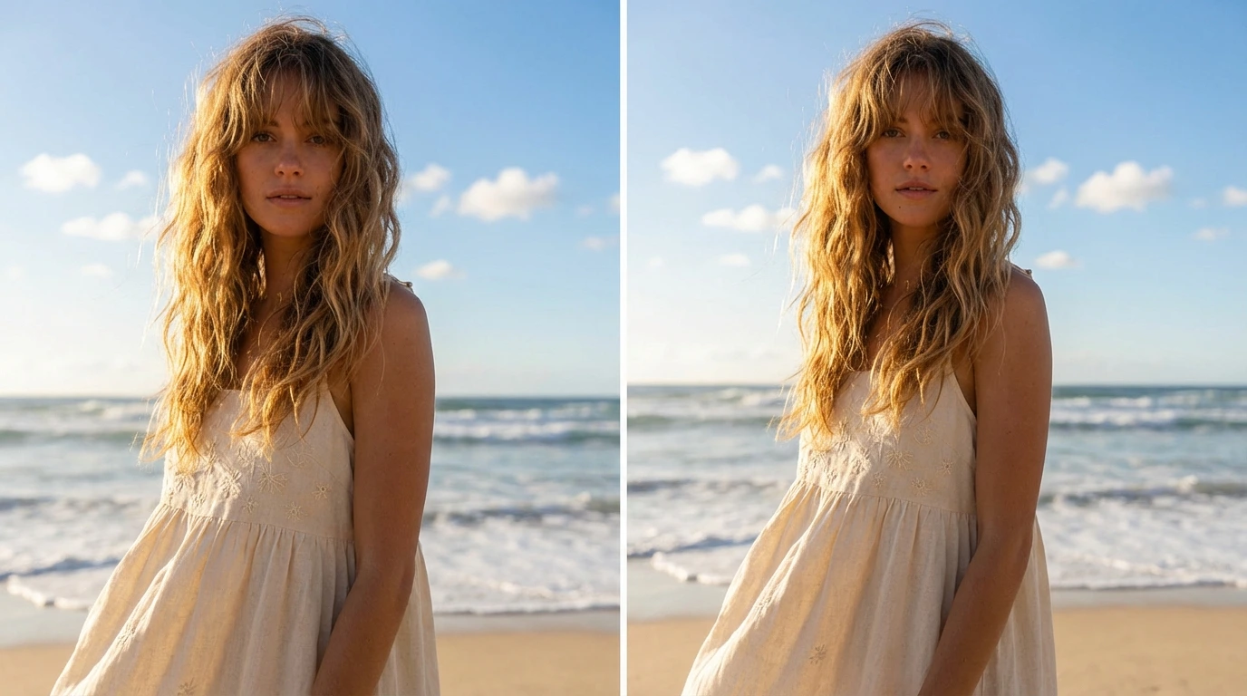 Beachy Waves with Bangs